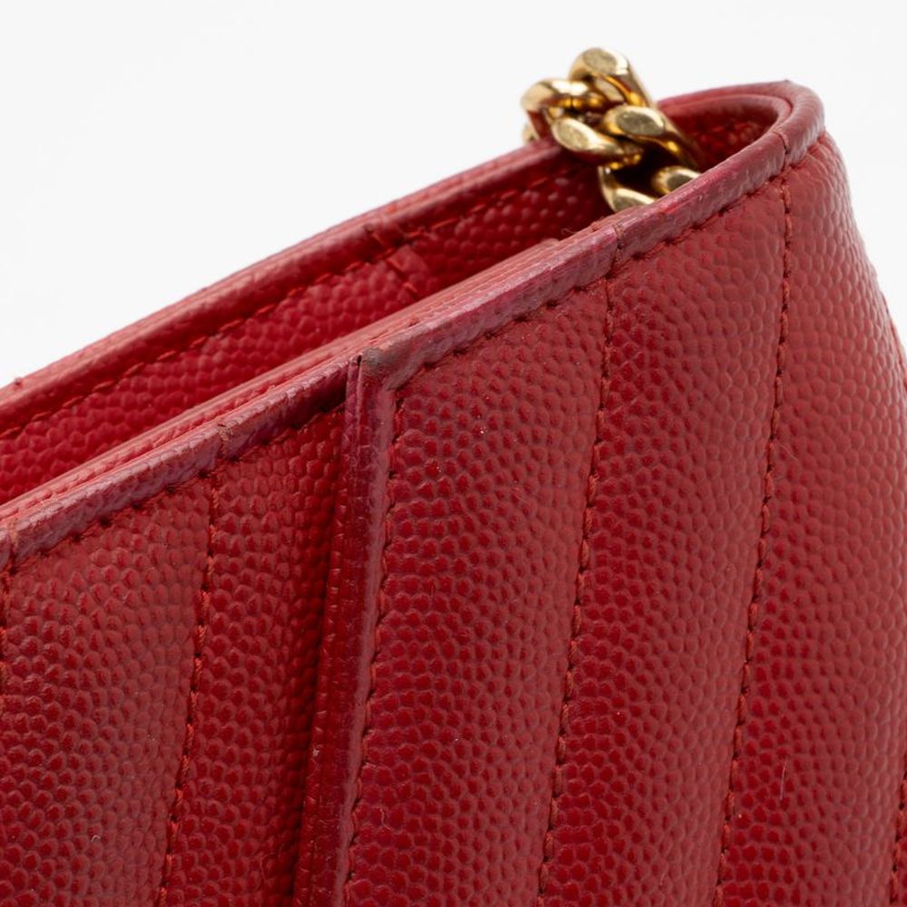 Saint Laurent Matelasse Grain de Poudre Monogram Chain Wallet - Picture 14 of 15